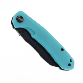 WIXCO Axor Folding Knife Blue G10 Handle 14C28N Modified Sheepsfoot Plain Black Blade WX15-C