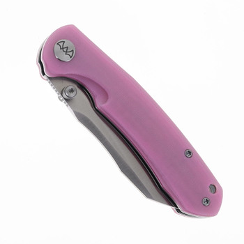 WIXCO Knives Folding Knife Pink G10 Handle 14C28N Plain Edge Satin Finish WX15-E