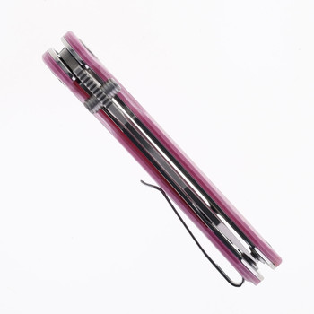 WIXCO Knives Folding Knife Pink G10 Handle 14C28N Plain Edge Satin Finish WX15-E