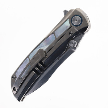 SixLeaf Folding Knife Sand Titanium/Shell Handle RWL34+VG10 Plain Edge SL-87