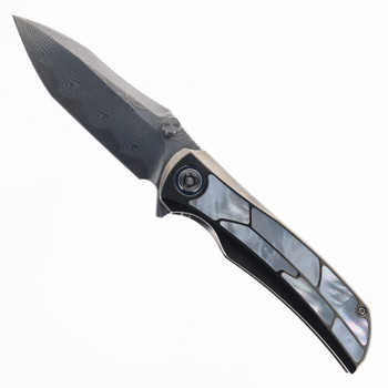 SixLeaf Folding Knife Sand Titanium/Shell Handle RWL34+VG10 Plain Edge SL-87
