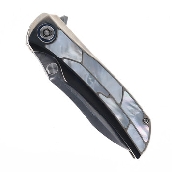 SixLeaf Folding Knife Sand Titanium/Shell Handle RWL34+VG10 Plain Edge SL-87