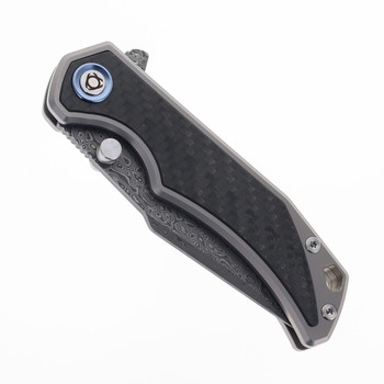 SixLeaf Folding Knife Titanium/Carbon Fiber Handle Damascus-VG10 Plain Edge SL-89