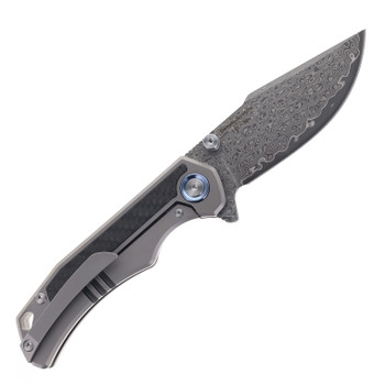 SixLeaf Folding Knife Titanium/Carbon Fiber Handle Damascus-VG10 Plain Edge SL-89