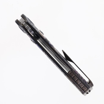 SixLeaf Folding Knife Skeleton Clown Titanium Handle 10Cr15Mov Plain Edge SL-91