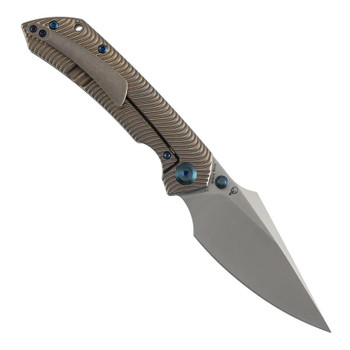 Kansept Fenrir Folding Knife Bronze Titanium Handle S35VN Wharncliffe Plain Edge Satin Finish K1034C2