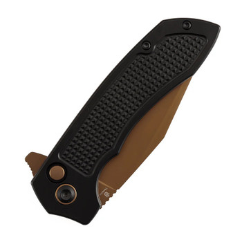 Tenable Entity Folding Knife Black Aluminum Handle 14C28N Drop Point Plain Edge Rose Gold Finish B1036F1