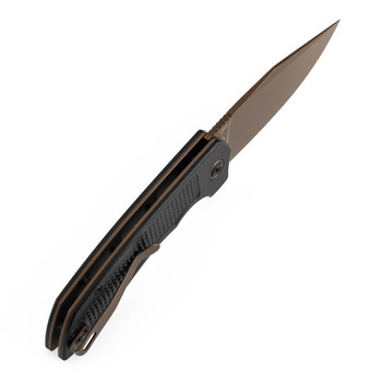 Tenable Entity Folding Knife Black Aluminum Handle 14C28N Drop Point Plain Edge Rose Gold Finish B1036F1
