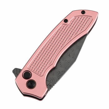 Momo Tenable Entity Folding Knife Rose Gold Aluminum Handle Damascus