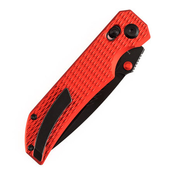 Tenable Eaglestrike Folding Knife Red Aluminum Handle Nitro-V Plain Edge Black Stonewash Finish B1095V7