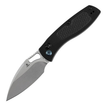 Tenable Heron Folding Knife Black G10 Handle Nitro-V Plain Edge Stonewash Finish B2124V4