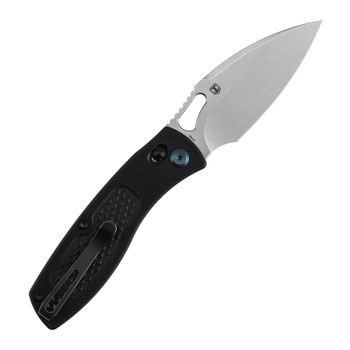 Tenable Heron Folding Knife Black G10 Handle Nitro-V Plain Edge Stonewash Finish B2124V4