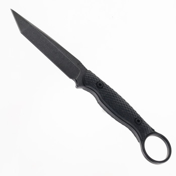 Toor Serpent Fixed Blade Knife Black Carbon G10 Handle Tanto 3V Plain Edge Black Oxide Finish TK-SERPENT-CARBON