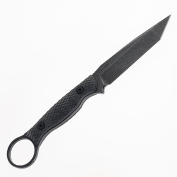 Toor Serpent Fixed Blade Knife Black Carbon G10 Handle Tanto 3V Plain Edge Black Oxide Finish TK-SERPENT-CARBON