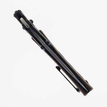 Poikilo Task Folding Knife Brown/Black Titanium Handle M398 Plain Edge TAS-CYBERKUZA-S2-B (With Holes)