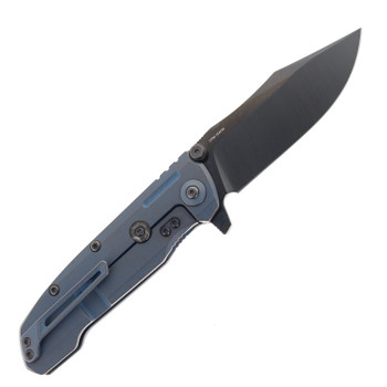Reate 9D-V2 Folding Knife Bronze/Blue Titanium Handle Black 154CM Blade