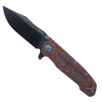 Reate 9D-V2 Folding Knife Fat Carbon Lava & DLC Titanium Handle DLC 154CM Blade
