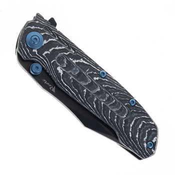 Reate 9D-V2 Folding Knife Fat Carbon White Storm & DLC Titanium Handle DLC 154CM Blade