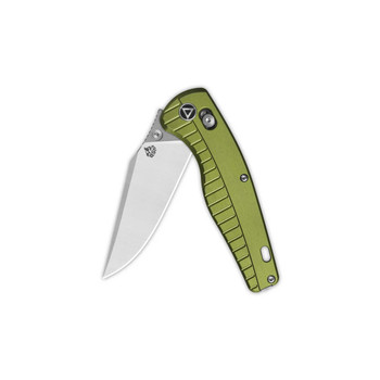 (Dirty) Open Box/Returned QSP Reptile Folding Knife OD Green Aluminium Handle 14C28N Clip Point Plain Edge QS165-B1