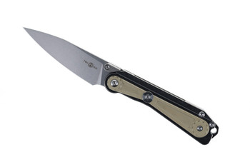 TwoSun Flipper Folding Knife Bronze/Black Titanium Handle D2 Plain Edge TS371