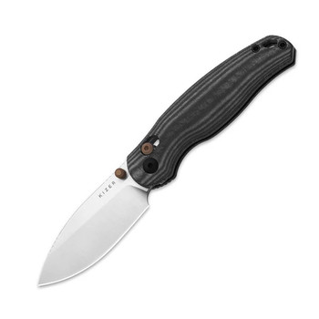 Kizer Phoca CD Folding Knife Black Norplex UltreX Micarta Handle 14C28N Drop Point Plain Edge Satin Finish V3781CDA1