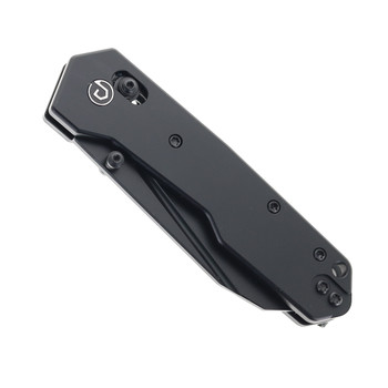 Defcon Folding Knife Black Aluminum Handle 14C28N Reverse Tanto Plain Black Blade TD021BK