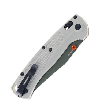 (Prototype) Benchmade Taggedout Folding Knife Olive Green Grivory Handle 154CM Clip Point Plain Edge Cerakote Finish 15536TN-02