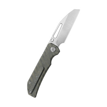 KB Knives Venom Folding Knife Sandblast Titanium Handle S90V Sheepsfoot Plain Edge Belt Satin Finish KB435B