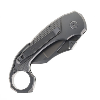KB Knives Tactical Toucan Folding Knife Sandblast Titanium Handle 20CV Karambit Plain Edge Darkwash Finish KB463A