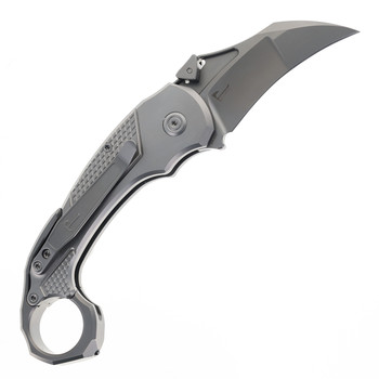 KB Knives Tactical Toucan Folding Knife Sandblast Titanium Handle 20CV Karambit Plain Edge Darkwash Finish KB463A