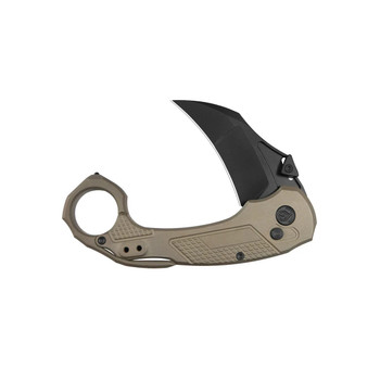 KB Knives Tactical Toucan Folding Knife Bronze Ano Titanium Handle 20CV Karambit Plain Edge Blackwash Finish KB463C