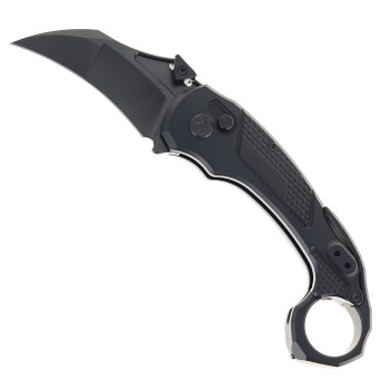 KB Knives Tactical Toucan Folding Knife PVD Black Ano Titanium Handle 20CV Karambit Plain Edge Black PVD Finish KB463D