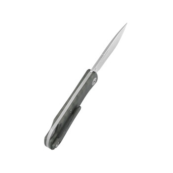 KB Knives El Dorado Folding Knife Flame Ano Titanium Handle M390 Clip Point Pain Edge Silver Beadblast Finish KB469B