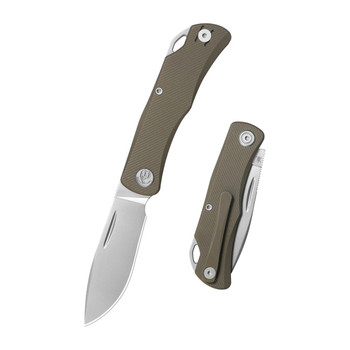 KB Knives El Dorado Folding Knife Bronze Ano Titanium Handle M390 Clip Point Pain Edge Silver Beadblast Finish KB469D