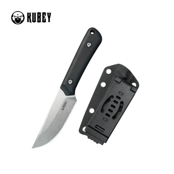 Kubey Thorn Fixed Blade Knife Black G10 Handle 14C28N Drop Point Plain Edge Beadblast Finish KU413A