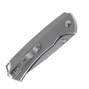 (Exclusive) Kizer T1 BD Folding Knife Textured Titanium Handle 154CM Drop Point Plain Edge Satin Finish V3490.2BE1