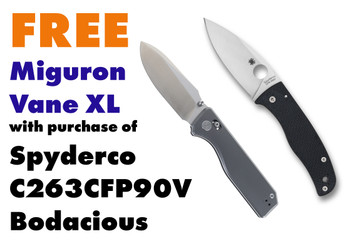 FREE Miguron Vane Xl w/ purchase of - Spyderco Bodacious Sprint Run Folding Knife Carbon Fiber Handle S90V Blade C263CFP90V