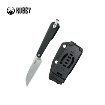Kubey YAG Fixed Blade Knife Black G10 Handle 14C28N Sheepsfoot Plain Edge Beadblast Finish  KU450A