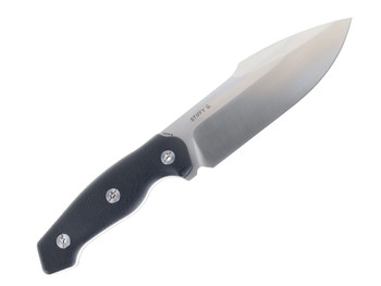 Kunwu Stiffy G Fixed Blade Knife Black Micarta Handle ASSAB 88 Plain Edge Satin Finish F712-BK-2