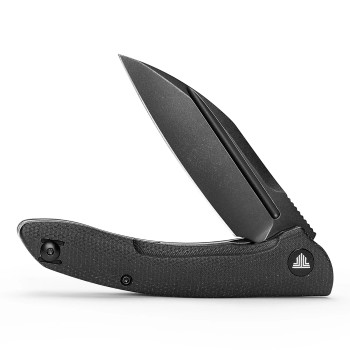 Trivisa Knives Cuckoo-BM Liner Lock Folding Knife 3.37'' 14C28N Black PVD Steel Blade Black Micarta Handle TY30-BM-14
