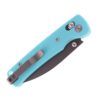 Miguron Vakor Axis Lock Folding Knife Aqua Blue G10 Handle Gray PVD 14C28N Blade MGR817ABU