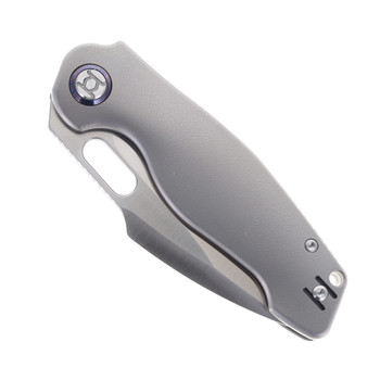 Kunwu Gringo Folding Knife Orange Peel Titanium Handle Elmax Plain Edge Satin Finish B712T-2A