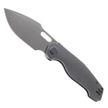 Kunwu Gringo Folding Knife Honeydew Titanium Handle Elmax Plain Edge Stonewash Finish B712T-R2-1