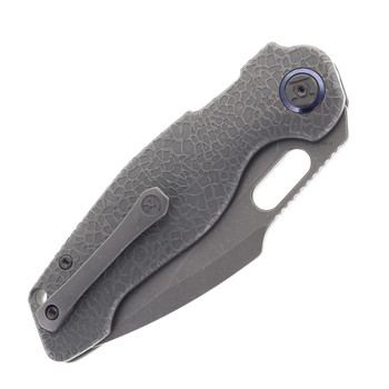 Kunwu Gringo Folding Knife Honeydew Titanium Handle Elmax Plain Edge Stonewash Finish B712T-R2-1