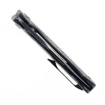 Kunwu Gringo Folding Knife Black PVD Honeydew Titanium Handle Elmax Plain Edge Black DLC Finish B712T-R2-4