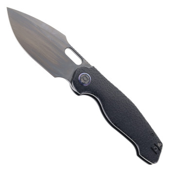 Kunwu Gringo Folding Knife Black PVD Honeydew Titanium Handle