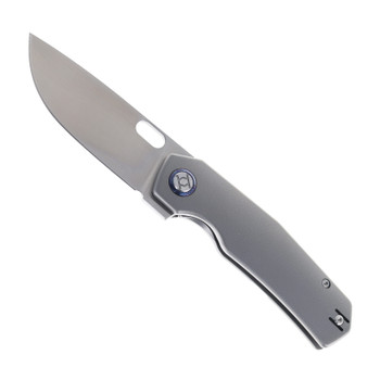 Kunwu TAO III Folding Knife Orange Peal Texture Titanium Handle Vanax Plain Edge Satin Finish K703L-T2A