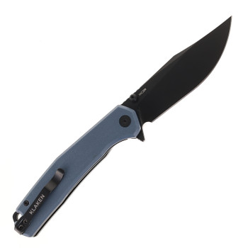 Klaken Knives Lancet Folding Knife Blue G10 Handle 14C28N Plain Black Blade J335-Lancet-Blue/Black