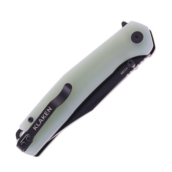 Klaken Knives Lancet Folding Knife Jade G10 Handle 14C28N Plain Black Blade J335-Lancet-Jade/Black