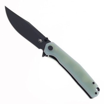 Klaken Knives Lancet Folding Knife Jade G10 Handle 14C28N Plain Black Blade J335-Lancet-Jade/Black